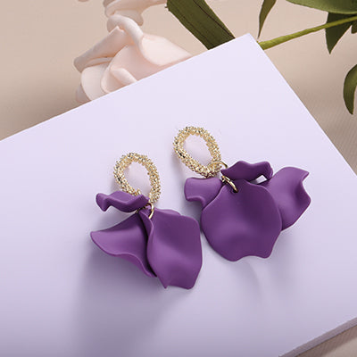 Boucles d'oreille en forme de fleurs ornées de perles